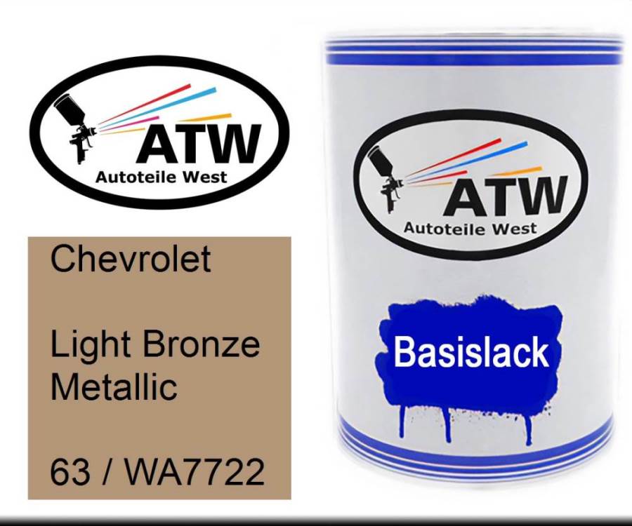 Chevrolet, Light Bronze Metallic, 63 / WA7722: 500ml Lackdose, von ATW Autoteile West.